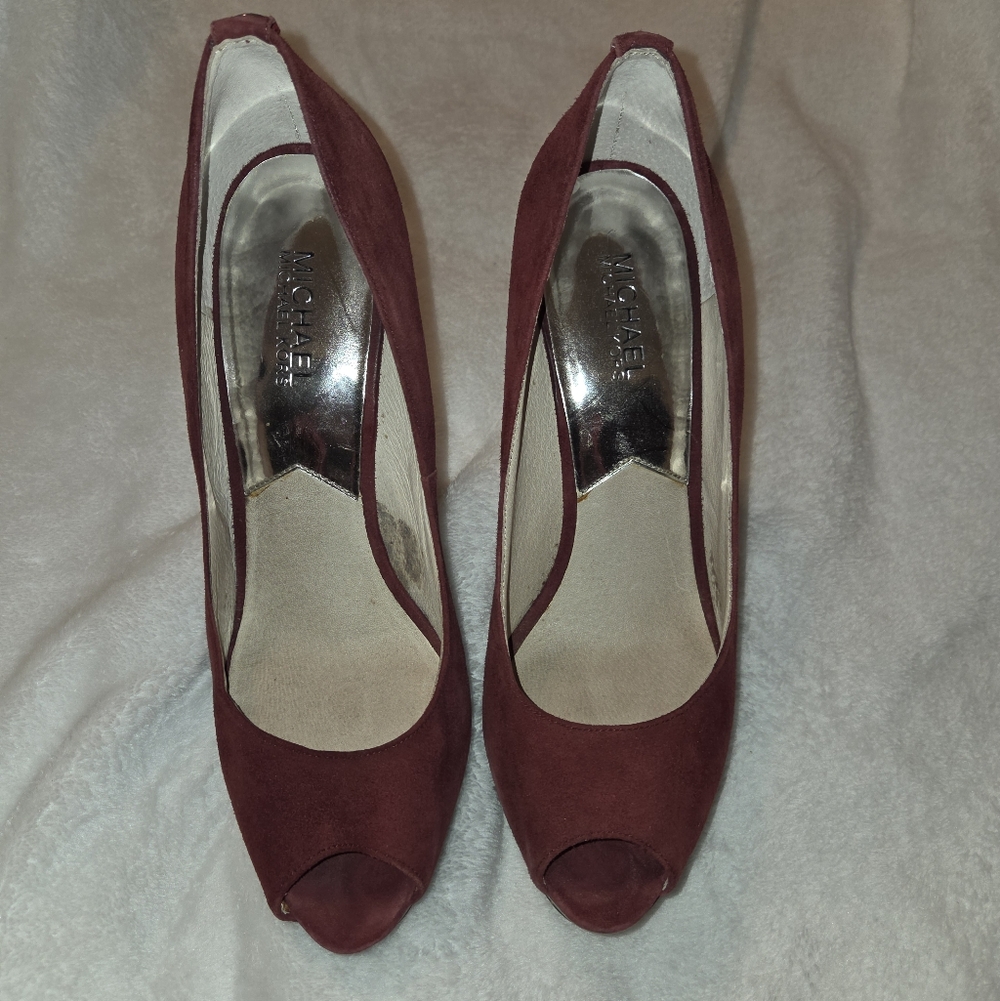 Michael Kors Deep Red Peep Toe Heels